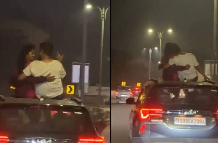 Couple Romance On Car