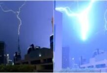 बुर्ज खलीफा पर बिजली गिरने का हैरान कर देने वाला वीडियो वायरल — ये नज़ारा हर किसी को हैरान कर देगा! बुर्ज खलीफा