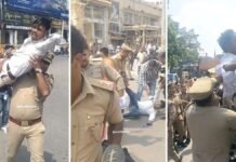 नारे लगा रहे जिद्दी प्रदर्शनकारी को जब गोद में टांगकर ले उड़े दारोगा जी, हैरान कर देगा वायरल वीडियो लखनऊ